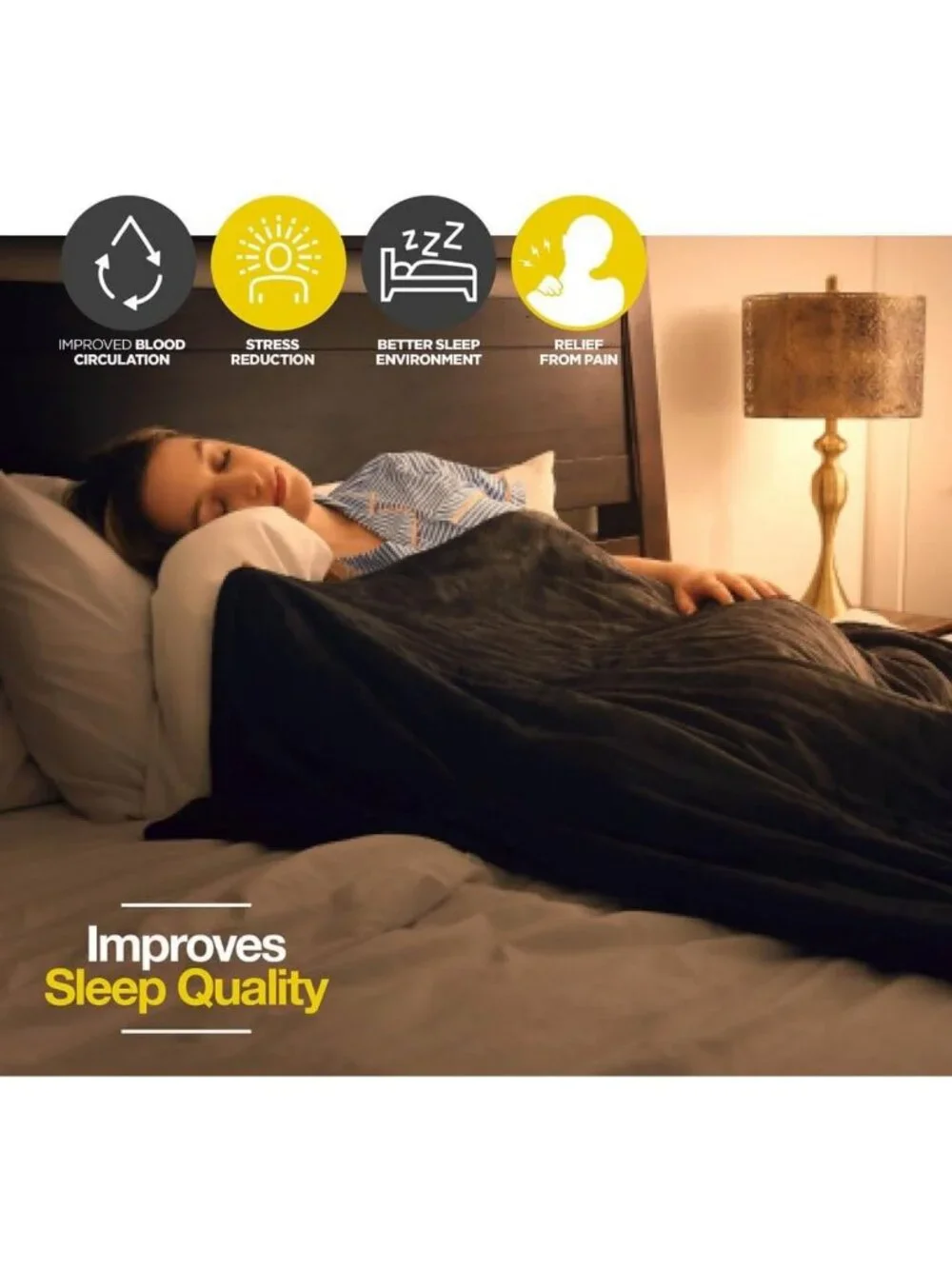 Cozy Heated Blanket Throw - Soft, Machine Washable, Fast Heating, 10 Settings